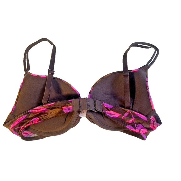 Victoria’s Secret Hibiscus Print Push-Up Vintage Y2K Brown / Pink -Size 34 B EUC - Picture 3 of 6
